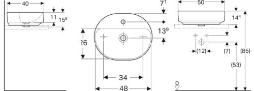 1116010003 tech ΝΙΠΤΗΡΑΣ VARIFORM 50x40cm ΕΛΛΕΙΠΤΙΚΟΣ ΜΕ ΟΠΗ ΧΩΡΙΣ ΥΠΕΡΧΕΙΛΙΣΗ ΛΕΥΚΟΣ ΕΛΕΥΘΕΡΗΣ ΤΟΠΟΘΕΤΗΣΗΣ GEBERIT