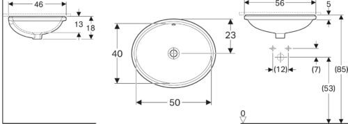 1116010006 tech ΝΙΠΤΗΡΑΣ VARIFORM 56x46cm ΥΠΟΚΑΘΗΜΕΝΟΣ ΧΩΡΙΣ ΟΠΗ ΜΕ ΥΠΕΡΧΕΙΛΙΣΗ GEBERIT