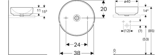 1116010007 tech ΝΙΠΤΗΡΑΣ VARIFORM Φ40cm ΣΤΡΟΓΓΥΛΟΣ ΧΩΡΙΣ ΟΠΗ ΚΑΙ ΥΠΕΡΧΕΙΛΙΣΗ ΛΕΥΚΟΣ ΕΛΕΥΘΕΡΗΣ ΤΟΠΟΘΕΤΗΣΗΣ GEBERIT