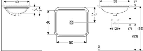1116010009 tech ΝΙΠΤΗΡΑΣ VARIFORM 58x49cm ΥΠΟΚΑΘΗΜΕΝΟΣ ΧΩΡΙΣ ΟΠΗ ΧΩΡΙΣ ΥΠΕΡΧΕΙΛΙΣΗ GEBERIT