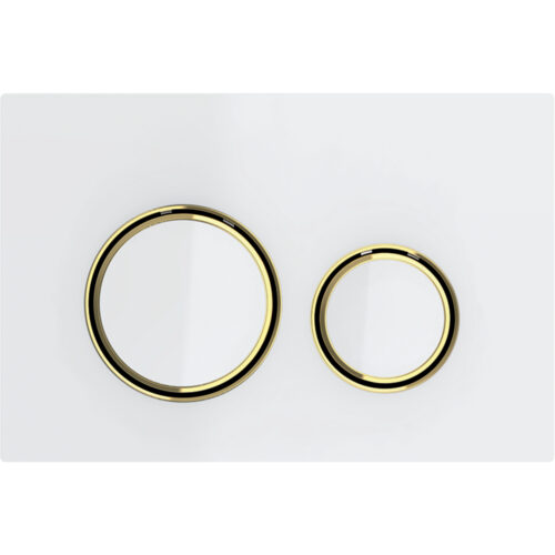 ΠΛΑΚΕΤΑ GEBERIT SIGMA 21 115.652.SI.1 ΛΕΥΚΗ / BRASS ΓΥΑΛΙ
