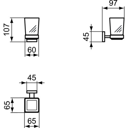 1403050065 tech ΠΟΤΗΡΟΘΗΚΗ ΙΟΜ SQUARE ΜΕ ΜΑΤ ΓΥΑΛΙ ΧΡΩΜΕ IDEAL