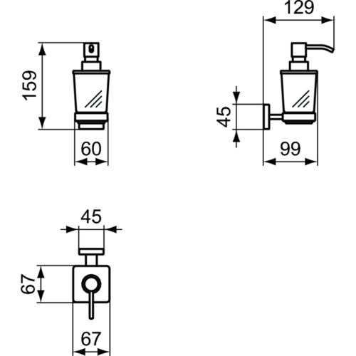 1403050068 tech ΝΤΙΣΠΕΝΣΕΡ ΙΟΜ SQUARE ΜΕ ΜΑΤ ΓΥΑΛΙ ΧΡΩΜΕ IDEAL
