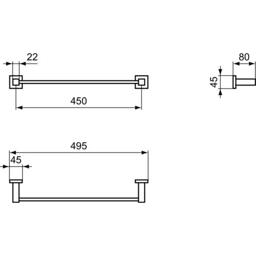 1403050069 tech ΠΕΤΣΕΤΟΘΗΚΗ ΜΟΝΗ 45cm ΙΟΜ SQUARE ΧΡΩΜΕ IDEAL