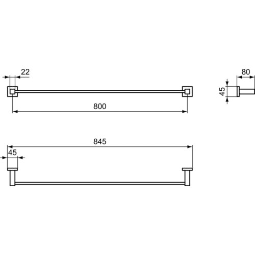 1403050071 tech ΠΕΤΣΕΤΟΘΗΚΗ ΜΟΝΗ 80cm ΙΟΜ SQUARE ΧΡΩΜΕ IDEAL