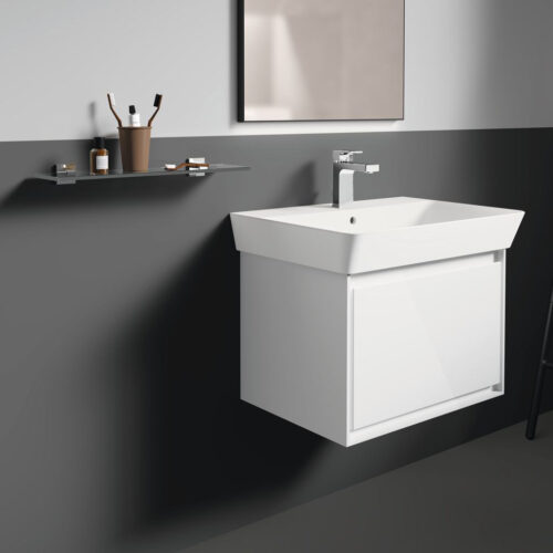 ΡΑΦΙ 52cm ΙΟΜ SQUARE ΜΑΤ ΓΥΑΛΙ ΧΡΩΜΕ IDEAL