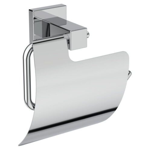 ΧΑΡΤΟΘΗΚΗ ΜΕ ΚΑΠΑΚΙ ΙΟΜ SQUARE INOX ΧΡΩΜΕ IDEAL