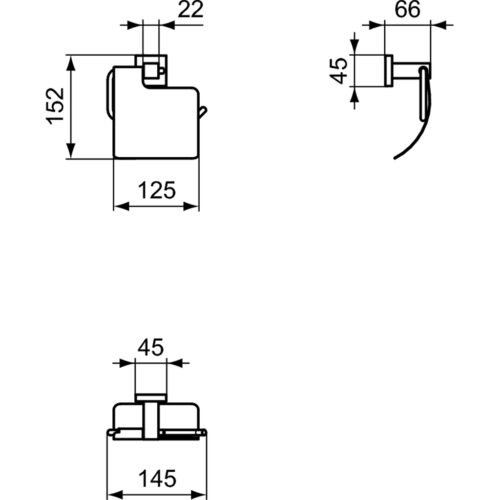 1403050074 tech ΧΑΡΤΟΘΗΚΗ ΜΕ ΚΑΠΑΚΙ ΙΟΜ SQUARE INOX ΧΡΩΜΕ IDEAL
