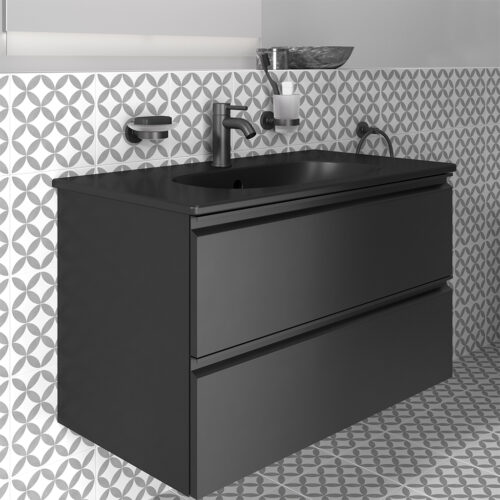 ΣΑΠΟΥΝΟΘΗΚΗ ΙΟΜ ΜΕ ΜΑΤ ΓΥΑΛΙ SILK BLACK IDEAL