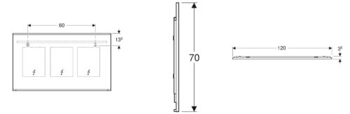 2016100000 tech ΚΑΘΡΕΠΤΗΣ ΜΠΑΝΙΟΥ 120x70cm OPTION PLUS ΜΕ LED ΓΥΑΛΙΝΟΣ GEBERIT
