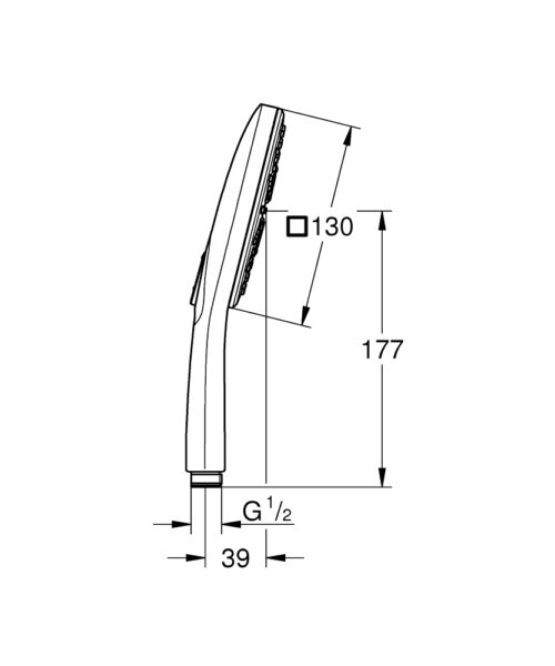 Alternative view of ΤΗΛΕΦΩΝΟ ΛΟΥΤΡΟΥ RAINSHOWER 130 CUBE 26582DC0 SUPERSTEEL GROHE