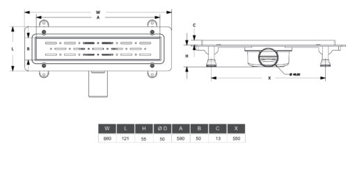 Alternative view of ΚΑΝΑΛΙ ΚΑΙ ΣΧΑΡΑ ΝΤΟΥΖΙΕΡΑΣ ΛΕΥΚΟ 60cm 4027