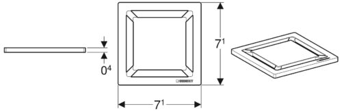 4004015048 tech ΣΧΑΡΑΚΙ ΤΕΤΡΑΓΩΝΟ 8x8cm INOX GEBERIT