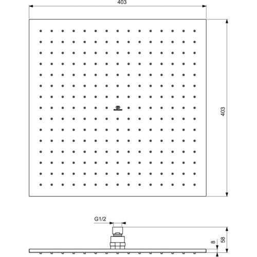 4014030013 tech ΚΕΦΑΛΗ ΝΤΟΥΖ IDEALRAIN 40cm GOLD IDEAL