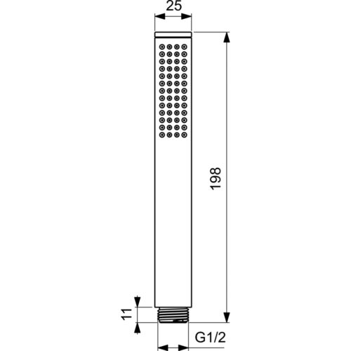 4014040017 tech ΤΗΛΕΦΩΝΟ ΛΟΥΤΡΟΥ IDEALRAIN STICK SILK BLACK IDEAL