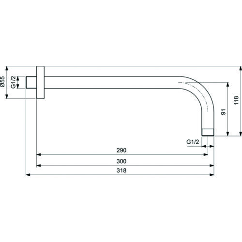 4014050114 tech ΒΡΑΧΙΟΝΑΣ ΤΟΙΧΟΥ IDEALRAIN ΣΤΡΟΓΓYΛΟΣ 30cm SILVER STORM IDEAL