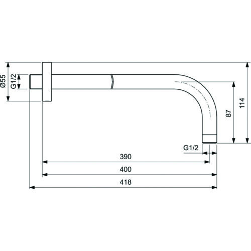 4014050115 tech 1 ΒΡΑΧΙΟΝΑΣ ΤΟΙΧΟΥ IDEALRAIN ΣΤΡΟΓΓΥΛΟΣ 40cm MAGNETIC GREY IDEAL