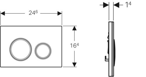Alternative view of ΠΛΑΚΕΤΑ GEBERIT SIGMA 21 115.652.SI.1 ΛΕΥΚΗ / BRASS ΓΥΑΛΙ