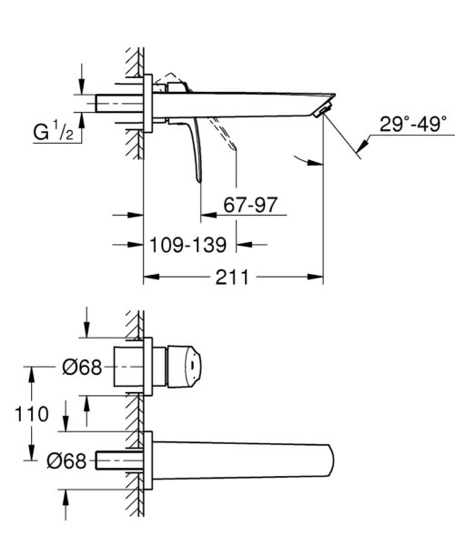 Alternative view of ΜΠΑΤΑΡΙΑ ΝΙΠΤΗΡΟΣ ΕΝΤΟΙΧΙΖΟΜΕΝΗ  EUROSMART 29338003 ΧΡΩΜΕ GROHE