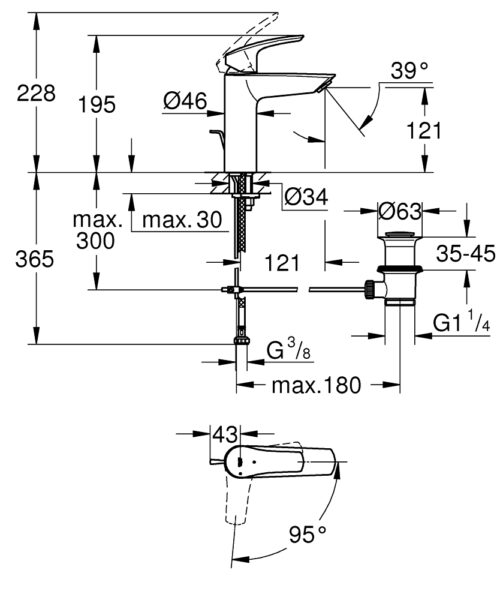 ΜΠΑΤΑΡΙΑ ΝΙΠΤΗΡΟΣ EUROSMART 2339330E ΧΡΩΜΕ GROHE 8 1301020143 d ΜΠΑΤΑΡΙΑ ΝΙΠΤΗΡΟΣ EUROSMART 2339330E ΧΡΩΜΕ GROHE