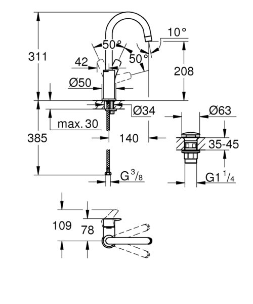 1301020144 d ΜΠΑΤΑΡΙΑ ΝΙΠΤΗΡΟΣ EUROSMART 23970003 ΨΗΛΗ ΧΡΩΜΕ GROHE