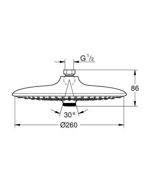 Alternative view of ΚΕΦΑΛΗ ΝΤΟΥΖ EUPHORIA 260 26455000 ΧΡΩΜΕ GROHE