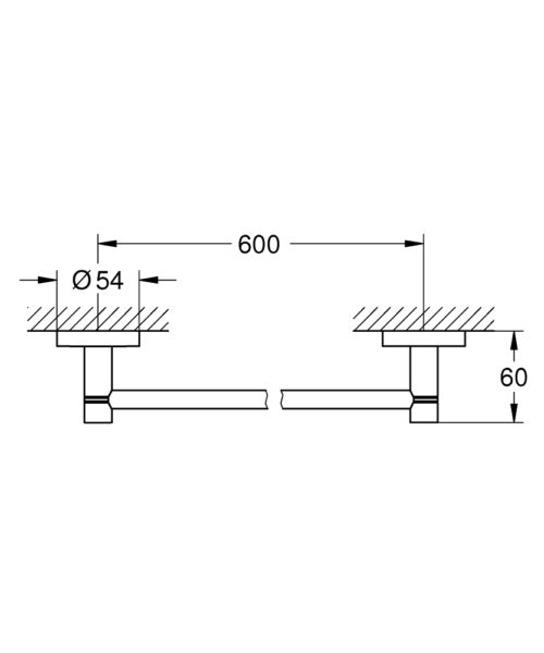 1403030051 2 ΠΕΤΣΕΤΟΘΗΚΗ ESSENTIALS ΜΟΝΗ 60cm SUPERSTEEL GROHE