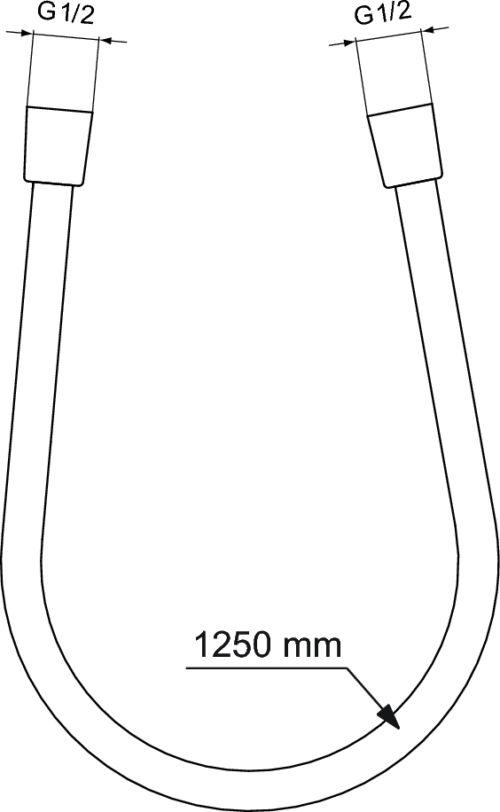 4014010006 3 ΣΠΙΡΑΛ ΛΟΥΤΡΟΥ IDEALFLEX 125cm SILK BLACK IDEAL