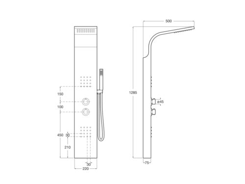 ΣΤΗΛΗ ΥΔΡΟΜΑΣΑΖ ESSENTIAL 128,5x22cm ΜΕ ΘΕΡΜΟΣΤΑΤΙΚΗ ΜΠΑΤΑΡΙΑ ΧΡΩΜΕ ΜΑΤ ROCA 8 5x22cm ΜΕ ΘΕΡΜΟΣΤΑΤΙΚΗ ΜΠΑΤΑΡΙΑ ΧΡΩΜΕ ΜΑΤ ROCA