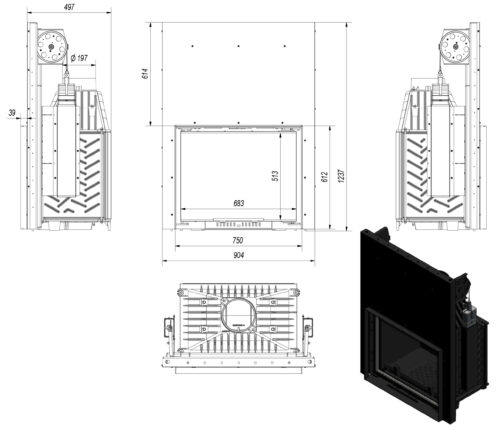Alternative view of KRATKI AMELIA/G 21KW / 200-250m2 ΕΝΕΡΓΕΙΑΚΟ ΤΖΑΚΙ ΜΑΝΤΕΜΕΝΙΟ ΜΕ ΣΥΡΟΜΕΝΗ ΠΟΡΤΑ