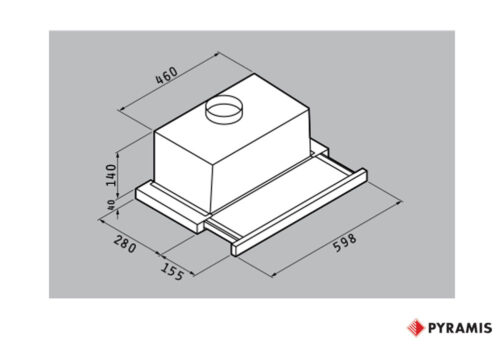 Alternative view of ΑΠΟΡΡΟΦΗΤΗΡΑΣ ΣΥΡΟΜΕΝΟΣ TURBO SLIM 60cm I INOX PYRAMIS