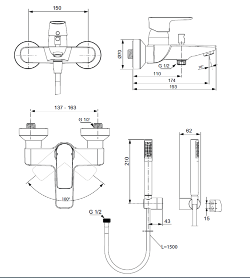 ΜΠΑΤΑΡΙΑ ΛΟΥΤΡΟΥ CONNECT AIR ΣΕΤ BRUSHED GOLD IDEAL 1 ΜΠΑΤΑΡΙΑ ΛΟΥΤΡΟΥ CONNECT AIR ΣΕΤ BRUSHED GOLD IDEAL
