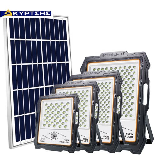 Ηλιακός Προβολέας 600W με Τηλεχειριστήριο και Ψυχρό Λευκό Φως σε Μαύρο χρώμα MJ-D904