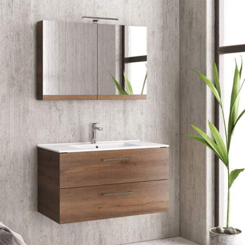 Βάση με δύο συρτάρια Brown 8702 NEW ELSA 90 KARAG 89x45x48cm 5206836048840 NELS908702