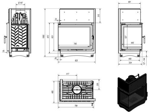 Alternative view of KRATKI AMELIA/L/BS/DECO ΑΡΙΣΤΕΡΗ ΓΩΝΙΑ 21KW / 200-250m2 ΕΝΕΡΓΕΙΑΚΟ ΤΖΑΚΙ ΜΑΝΤΕΜΕΝΙΟ