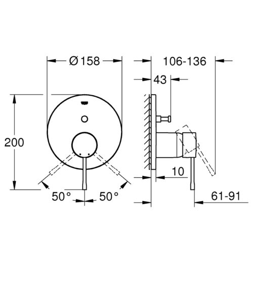 Alternative view of ΑΝΑΜΙΚΤΗΣ ΕΝΤΟΙΧΙΣΜΕΝΟΣ ESSENCE ΙΙ 24167DC1 SUPERSTEEL GROHE
