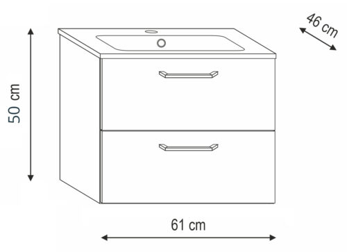 Alternative view of ΒΑΣΗ ΕΠΙΠΛΟΥ 60cm ΝΟΑ ΚΡΕΜΑΣΤΗ ΧΡΩΜΑ ΓΚΡΙ