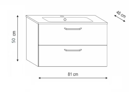 Alternative view of ΒΑΣΗ ΕΠΙΠΛΟΥ 80cm ΝΟΑ ΚΡΕΜΑΣΤΗ ΧΡΩΜΑ ΓΚΡΙ