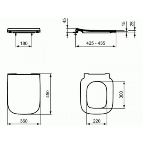 Alternative view of ΚΑΠΑΚΙ ΛΕΚΑΝΗΣ ILIFE B ΛΕΥΚΟ SLIM SOFT CLOSE IDEAL