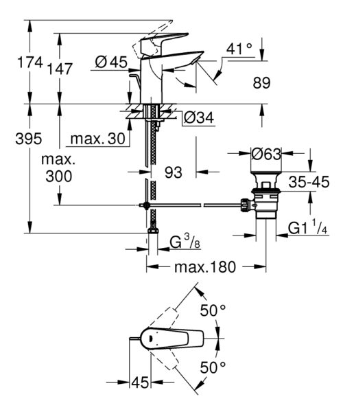 Alternative view of ΜΠΑΤΑΡΙΑ ΝΙΠΤΗΡΟΣ BAUEDGE NEW 23328001 ΧΡΩΜΕ GROHE