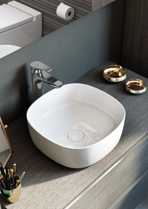 ΝΙΠΤΗΡΑΣ INSPIRA SOFT 37x37cm ΤΕΤΡΑΓΩΝΟΣ PEARL ΕΛΕΥΘΕΡΗΣ ΤΟΠΟΘΕΤΗΣΗΣ ROCA