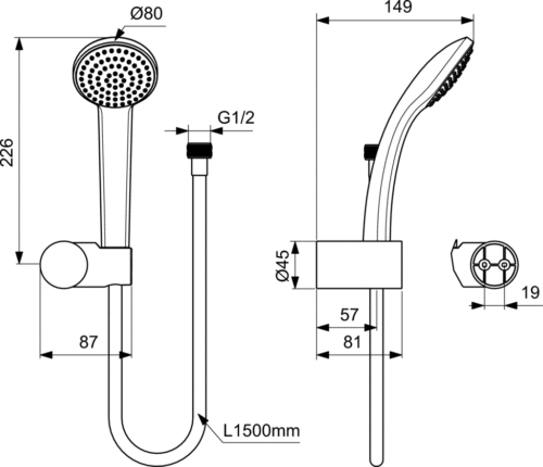 Alternative view of IDEALRAIN SOFT S1 ΣΕΤ ΤΗΛΕΦΩΝΟ 1 ΛΕΙΤΟΥΡΓΙΑΣ ΣΠΙΡΑΛ ΚΑΙ ΣΤΗΡΙΓΜΑ ΧΡΩΜΕ IDEAL