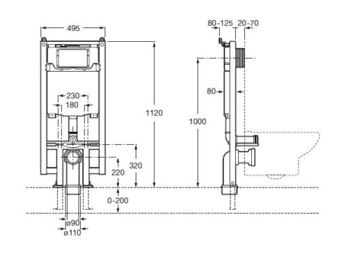Alternative view of ΕΝΤΟΙΧΙΣΜΕΝΟ ΚΑΖΑΝΑΚΙ DUPLO WC ONE COMPACT A890073020 9cm ROCA