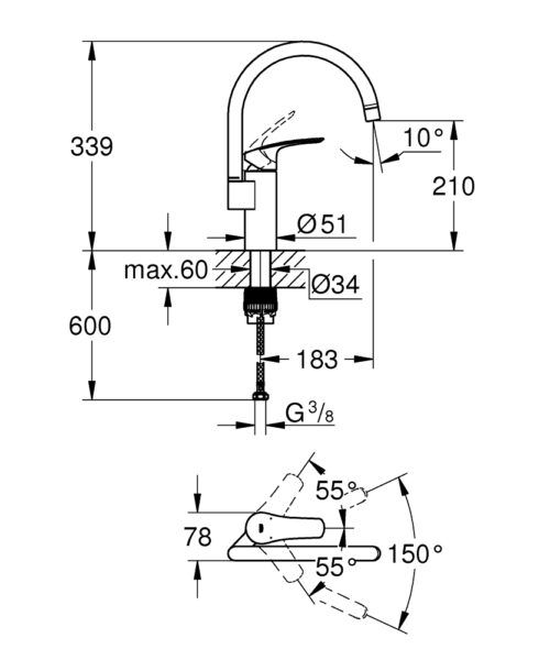 ΜΠΑΤΑΡΙΑ ΝΕΡΟΧΥΤΗ EUROSMART NEW ΨΗΛΗ 33202003 ΧΡΩΜΕ GROHE 7 ΜΠΑΤΑΡΙΑ ΝΕΡΟΧΥΤΗ EUROSMART NEW ΨΗΛΗ 33202003 ΧΡΩΜΕ GROHE 3 ΜΠΑΤΑΡΙΑ ΝΕΡΟΧΥΤΗ EUROSMART NEW ΨΗΛΗ 33202003 ΧΡΩΜΕ GROHE