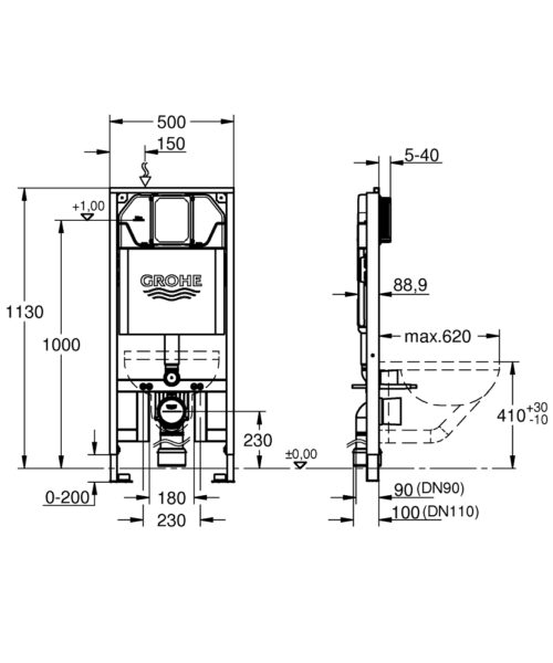 Alternative view of ΚΑΖΑΝΑΚΙ ΕΝΤΟΙΧΙΖΟΜΕΝΟ 39687000 RAPID SL SLIM GROHE