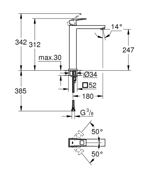 ΜΠΑΤΑΡΙΑ ΝΙΠΤΗΡΟΣ EUROCUBE 23406DC0 ΨΗΛΗ SUPERSTEEL GROHE 2 ΜΠΑΤΑΡΙΑ ΝΙΠΤΗΡΟΣ EUROCUBE 23406DC0 ΨΗΛΗ SUPERSTEEL GROHE