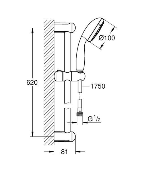Alternative view of ΣΕΤ ΝΤΟΥΖ TEMPESTA 110 27644003 3 ΣΠΡΕΪ ΧΡΩΜΕ GROHE