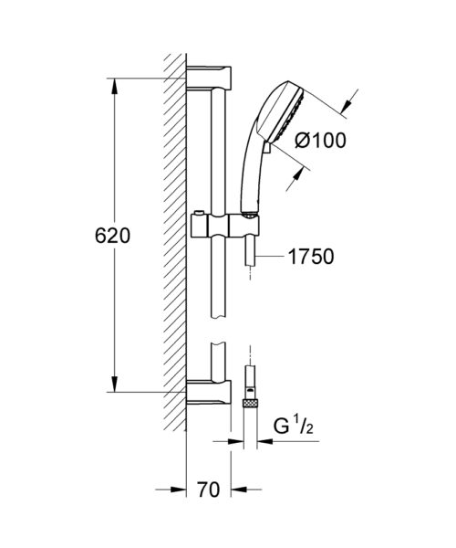 Alternative view of ΣΕΤ ΝΤΟΥΖ TEMPESTA COSMOPOLITAN 110 26748003 ΧΡΩΜΕ GROHE