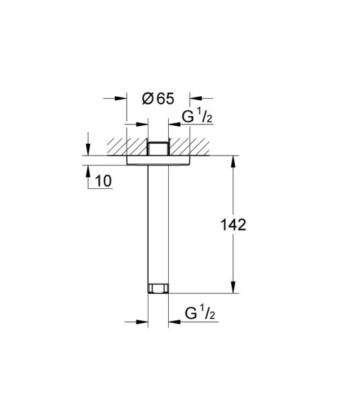 Alternative view of ΒΡΑΧΙΟΝΑΣ ΟΡΟΦΗΣ ΣΤΡΟΓΓΥΛΟΣ RS 14,2cm 28724 ΧΡΩΜΕ GROHE