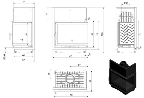 Alternative view of KRATKI AMELIA/P/BS/DECO ΔΕΞΙΑ ΓΩΝΙΑ 21KW / 200-250m2 ΕΝΕΡΓΕΙΑΚΟ ΤΖΑΚΙ ΜΑΝΤΕΜΕΝΙΟ